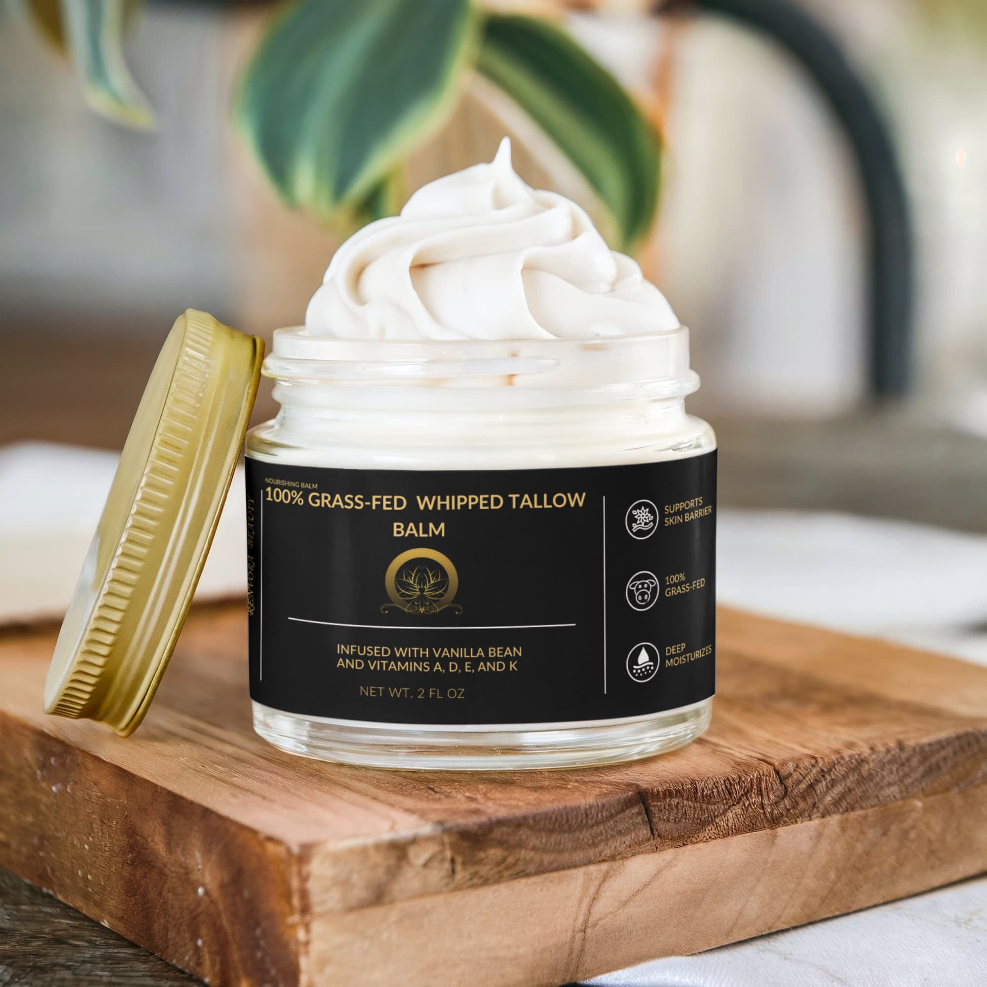 Whipped Grass-Fed Tallow Balm with Vanilla Bean