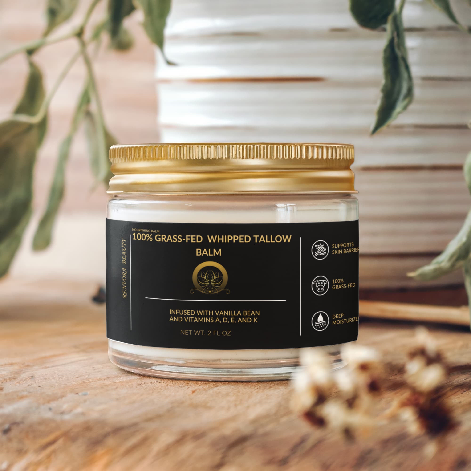 Whipped Grass-Fed Tallow Balm with Vanilla Bean
