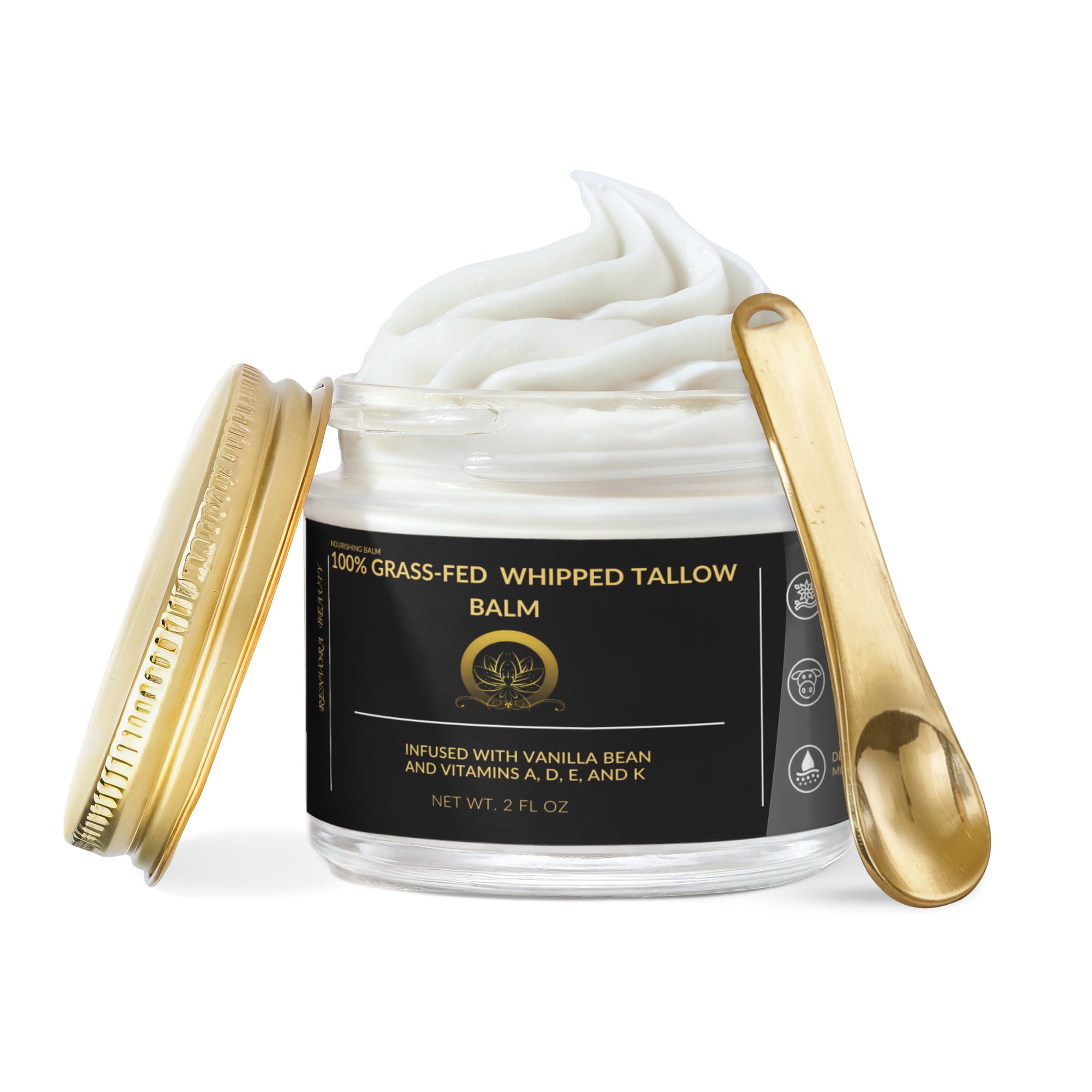 Whipped Grass-Fed Tallow Balm with Vanilla Bean