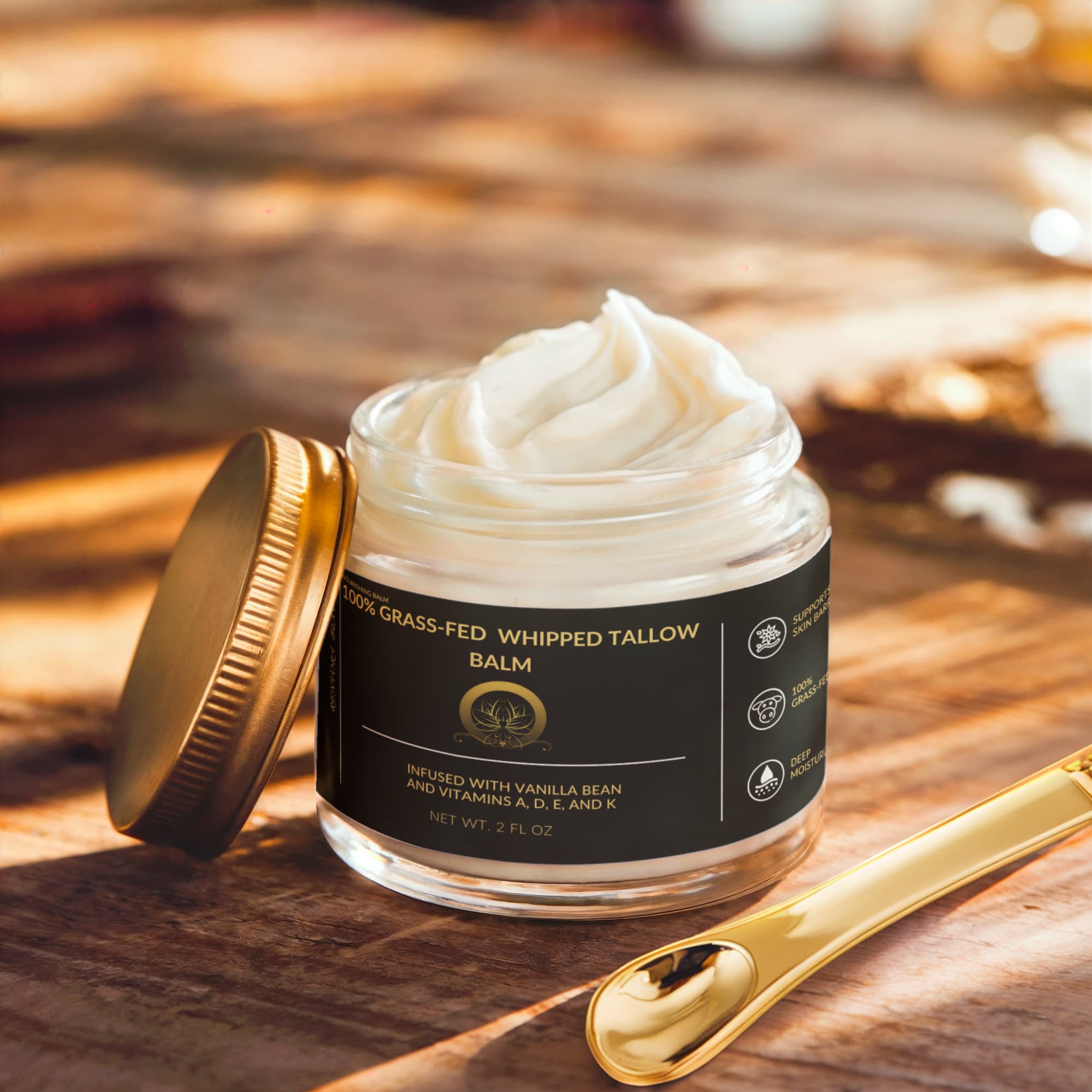 Whipped Grass-Fed Tallow Balm with Vanilla Bean